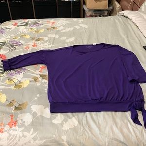Chico’s purple, tie bottom top